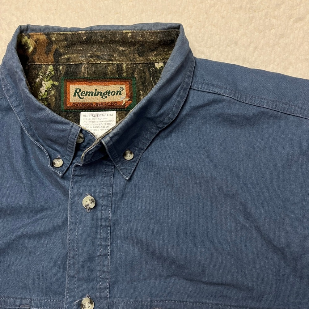 Remington Shirt Mens XL Blue Outdoor Clothing New Break Up Camo Trim DI17129SB